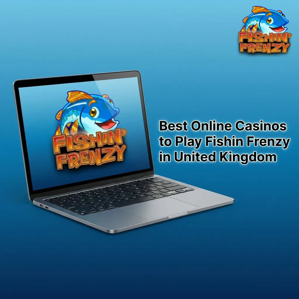 Casino Kings platform featuring Fishin Frenzy slot game with UK licensing, payment options, and mobile compatibility details