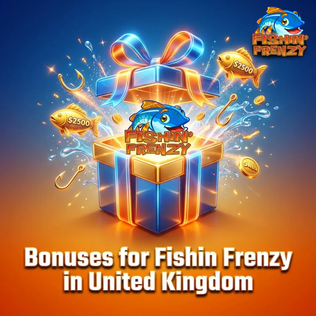 UK casino bonuses for Fishin Frenzy slot including welcome offers, free spins, reload bonuses, and cashback promotions